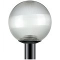 Sunlite 12-in Decorative Outdoor Fixture, E26 , Mounts on 3-in Post Not Included, Prismatic Clear Globe, Blk 41321-SU